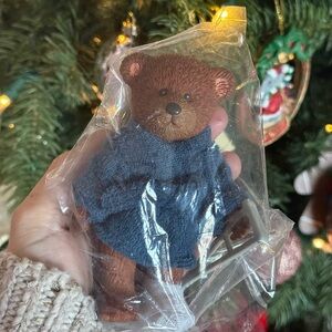 Vintage Russ Posable Brown Teddy Bear with Blue Sweater